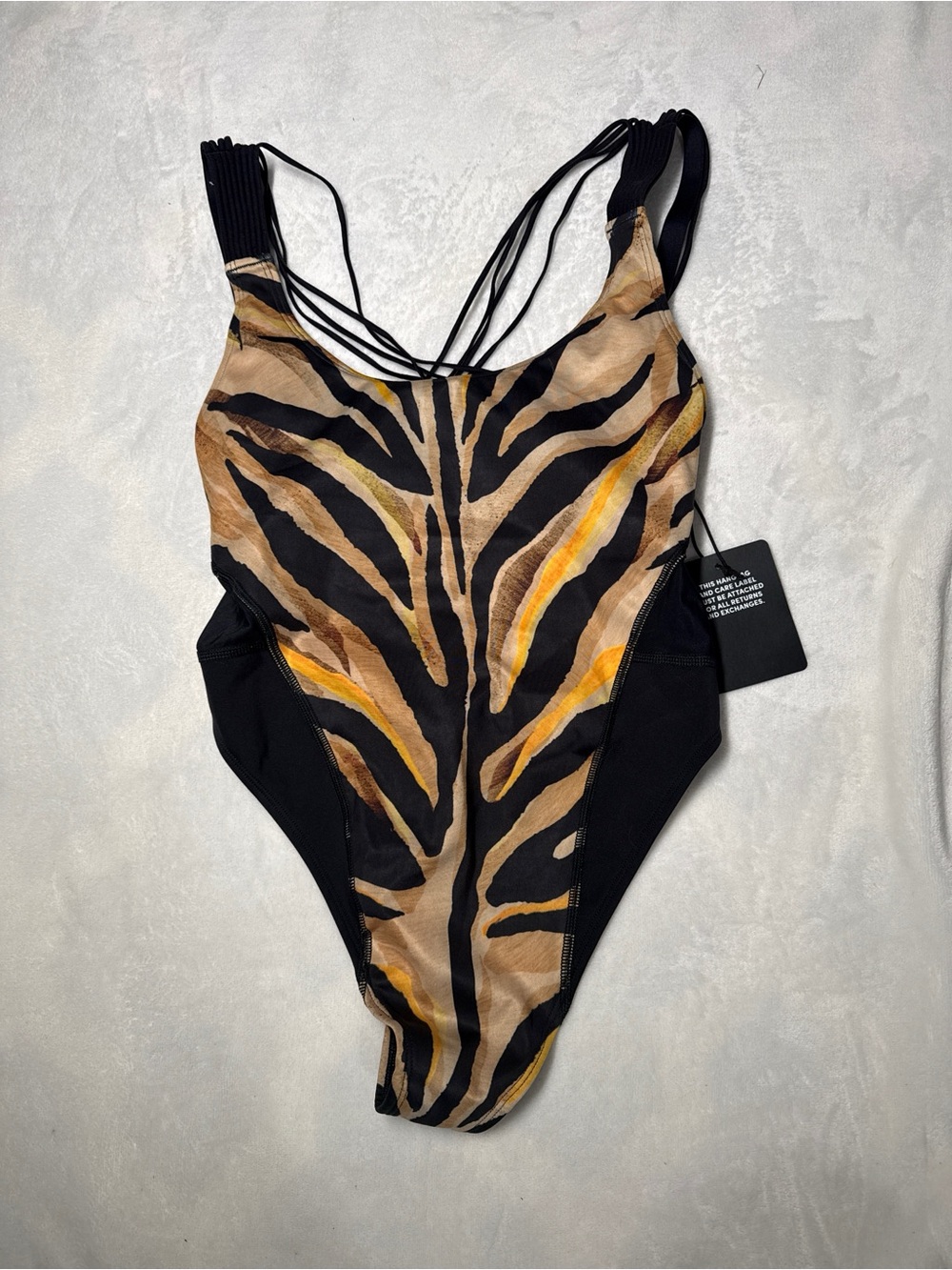 Savage X Fenty Black and Brown Animal-Print Bodysuit